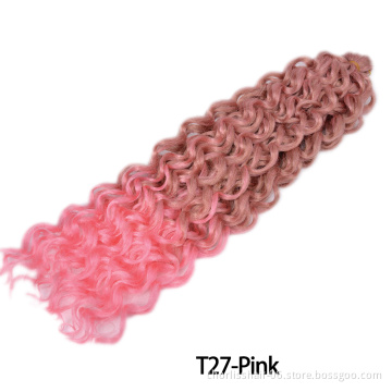 New Style Top Quality Ombre Color For Black Women Water Wave Hawaii With Curly Crochet Braids Synthetic Fiber Hair Braiding